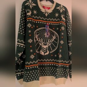 Green Deer Pattern Sweater